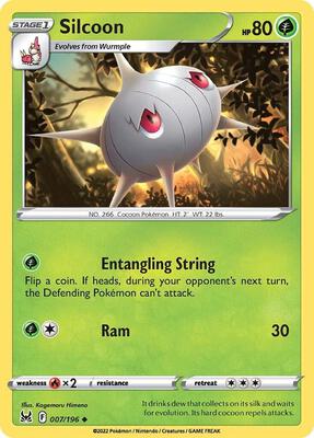 Silcoon card from SWSH11: Lost Origin