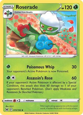 Roserade card from SWSH11: Lost Origin