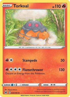 Torkoal card from SWSH11: Lost Origin