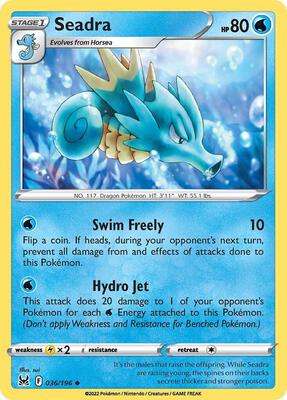 Seadra card from SWSH11: Lost Origin