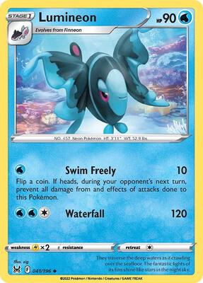 Lumineon card from SWSH11: Lost Origin