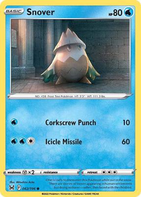 Snover card from SWSH11: Lost Origin