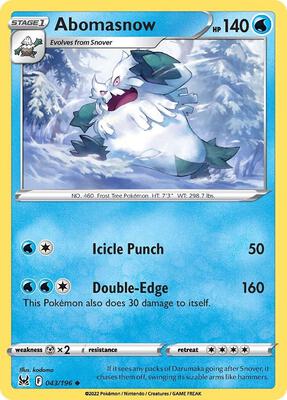 Abomasnow card from SWSH11: Lost Origin