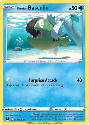 Hisuian Basculin card from SWSH11: Lost Origin