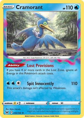 Cramorant card from SWSH11: Lost Origin