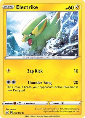 Electrike card from SWSH11: Lost Origin