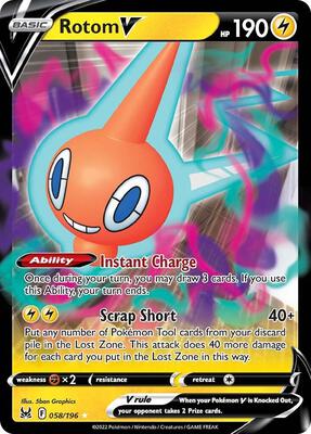 Rotom V card from SWSH11: Lost Origin