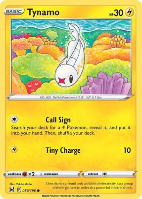 Tynamo card from SWSH11: Lost Origin