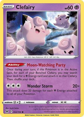 Clefairy card from SWSH11: Lost Origin