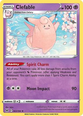 Clefable card from SWSH11: Lost Origin