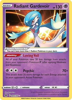 Radiant Gardevoir card from SWSH11: Lost Origin