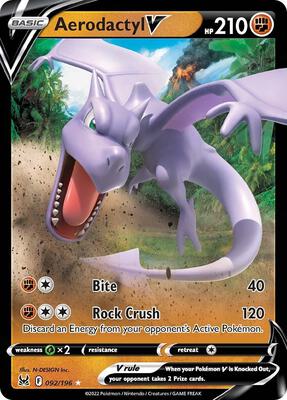Aerodactyl V card from SWSH11: Lost Origin