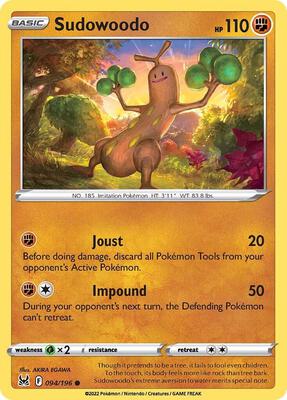 Sudowoodo card from SWSH11: Lost Origin