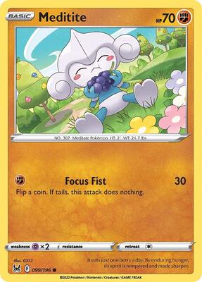 Meditite card from SWSH11: Lost Origin