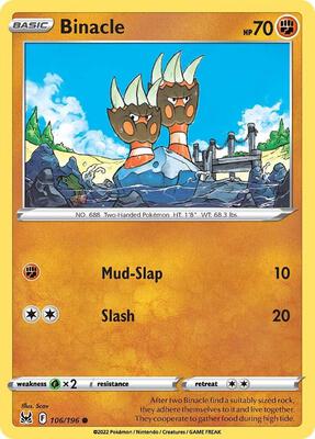 Binacle card from SWSH11: Lost Origin