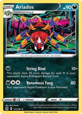 Ariados card from SWSH11: Lost Origin