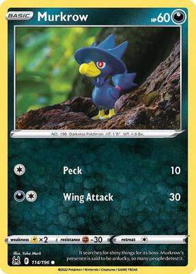 Murkrow card from SWSH11: Lost Origin