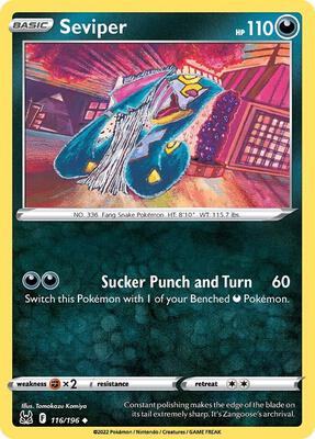 Seviper card from SWSH11: Lost Origin
