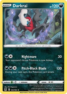 Darkrai card from SWSH11: Lost Origin