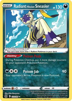 Radiant Hisuian Sneasler card from SWSH11: Lost Origin
