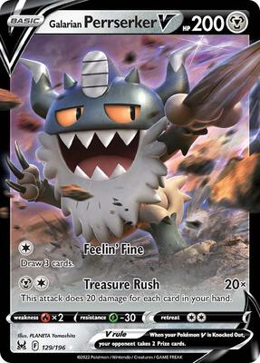 Galarian Perrserker V card from SWSH11: Lost Origin
