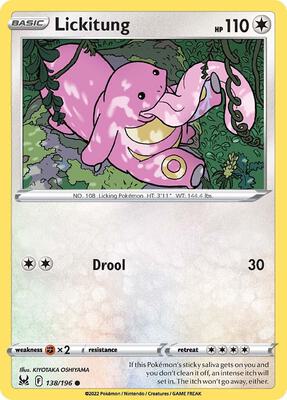 Lickitung card from SWSH11: Lost Origin