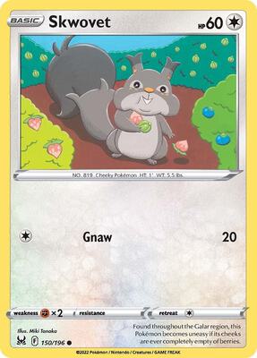 Skwovet card from SWSH11: Lost Origin