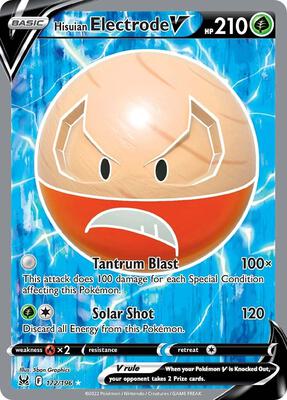 Hisuian Electrode V (Full Art) card from SWSH11: Lost Origin