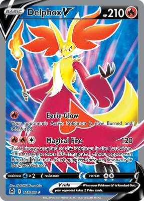 Delphox V (Full Art) card from SWSH11: Lost Origin