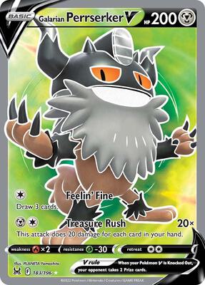 Galarian Perrserker V (Full Art) card from SWSH11: Lost Origin