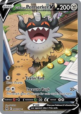 Galarian Perrserker V (Alternate Full Art) card from SWSH11: Lost Origin