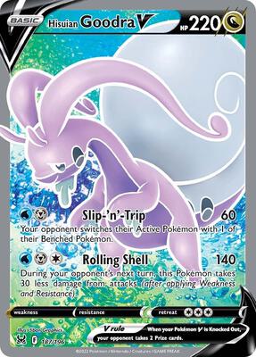 Hisuian Goodra V (Full Art) card from SWSH11: Lost Origin