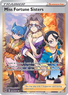 Miss Fortune Sisters (Full Art) card from SWSH11: Lost Origin