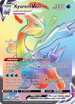 Kyurem VMAX (Secret) card from SWSH11: Lost Origin