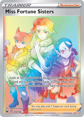 Miss Fortune Sisters (Secret) card from SWSH11: Lost Origin