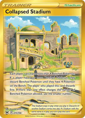 Collapsed Stadium (Secret) card from SWSH11: Lost Origin