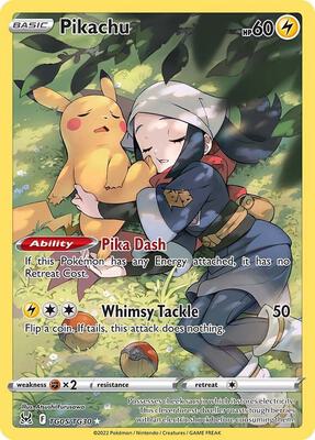 Pikachu card from SWSH11: Lost Origin Trainer Gallery