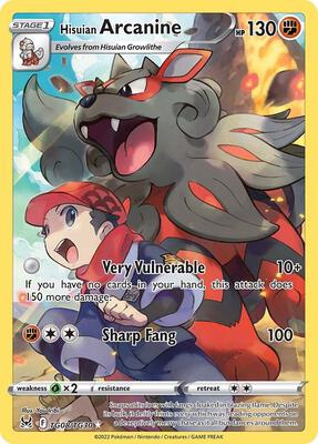 Hisuian Arcanine card from SWSH11: Lost Origin Trainer Gallery