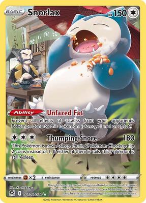 Snorlax card from SWSH11: Lost Origin Trainer Gallery