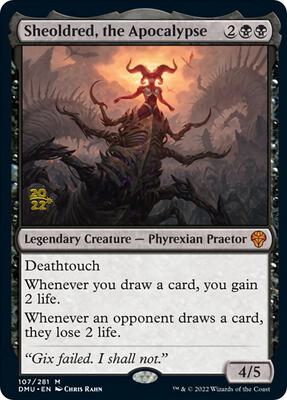Sheoldred, the Apocalypse card from Prerelease Cards