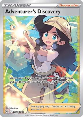 Adventurer's Discovery card from SWSH11: Lost Origin Trainer Gallery
