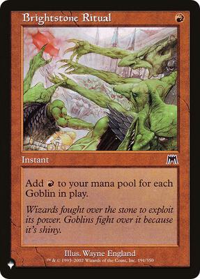 Brightstone Ritual card from The List Reprints