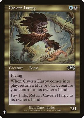 Cavern Harpy card from The List Reprints