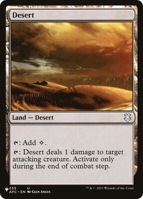 Desert card from The List Reprints