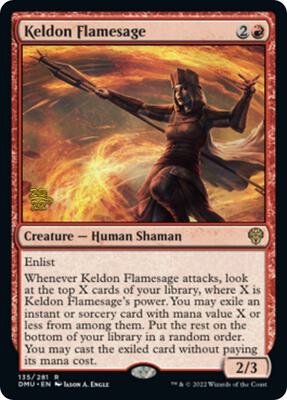 Keldon Flamesage card from Prerelease Cards