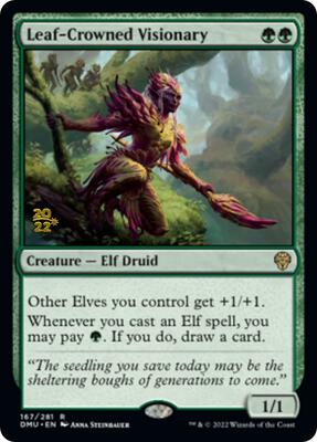 Leaf-Crowned Visionary card from Prerelease Cards
