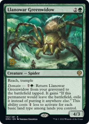 Llanowar Greenwidow card from Prerelease Cards