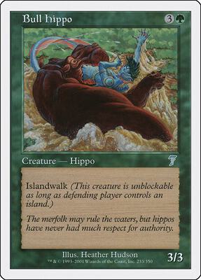 Bull Hippo card from 7th Edition