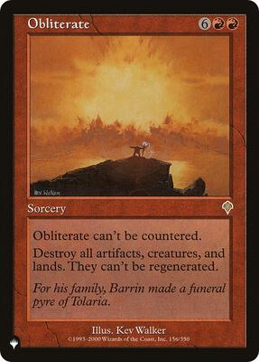 Obliterate card from The List Reprints