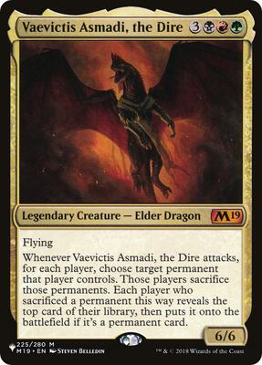 Vaevictis Asmadi, the Dire card from The List Reprints